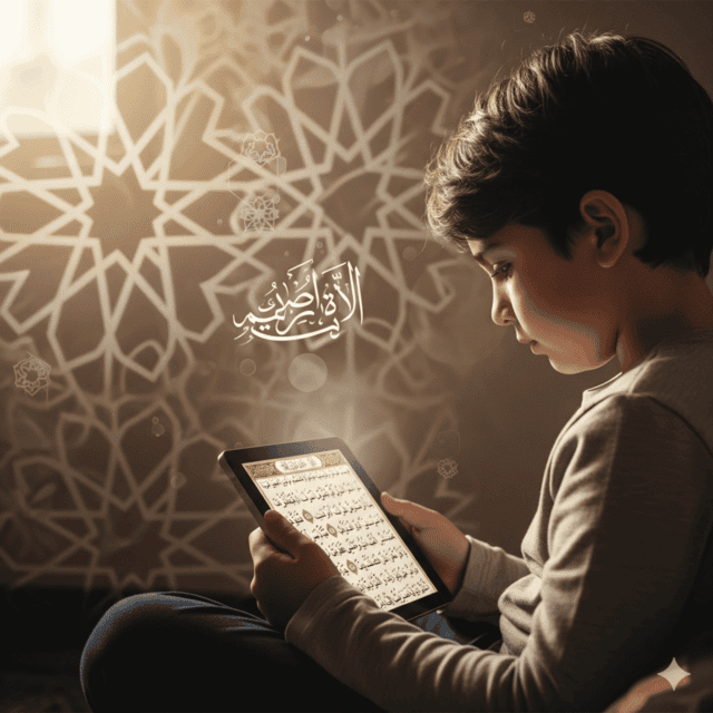A student using an AI in Islamic education Islamic AI tutor