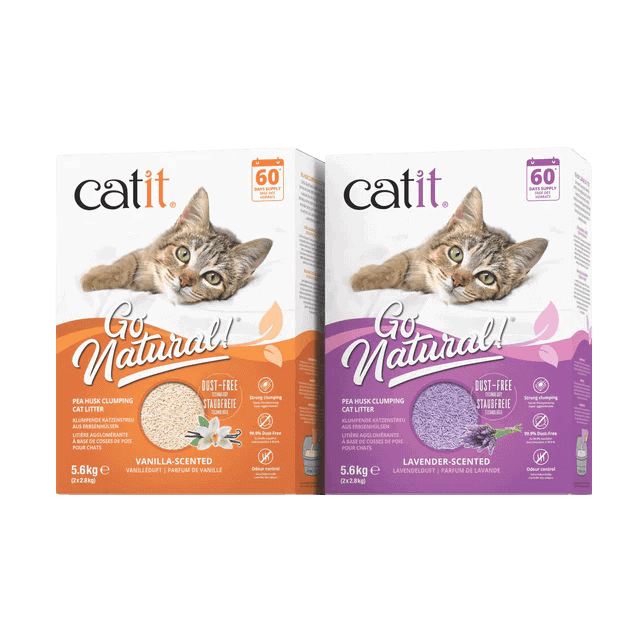 Go Natural Arena Aglomerante Cáscara de Guisante Lavanda para gato, detalle