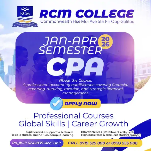KASNEB accredited colleges in Kenya, KASNEB approved institutions, CPA accredited college, Online KASNEB college, RCM Online College