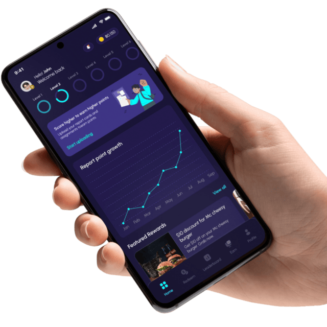 Schoolconomy app showing student rewards