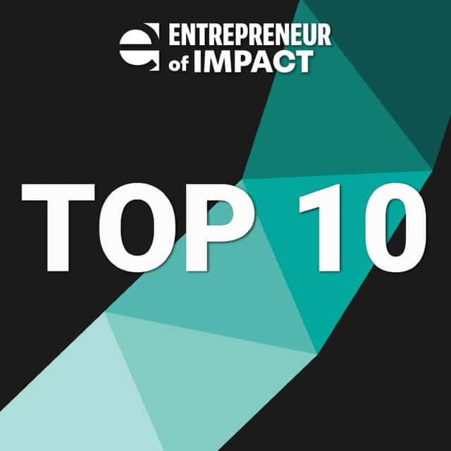 Entrepreneur of Impact Top 10 logo with geometric design