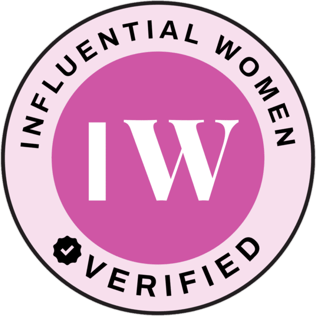 Influential Women Verified badge with IW logo