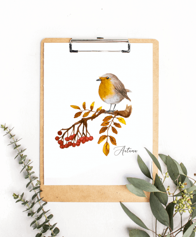 Autumn Bird Clipboard