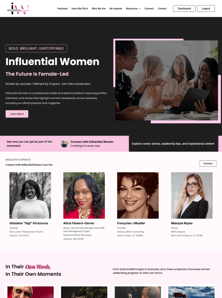 Influential Women: The Future Is Female-Led, featuring diverse women in leadership roles.