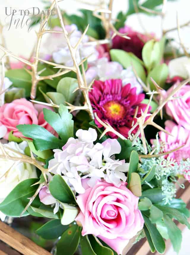 silk flowers and yard clippings