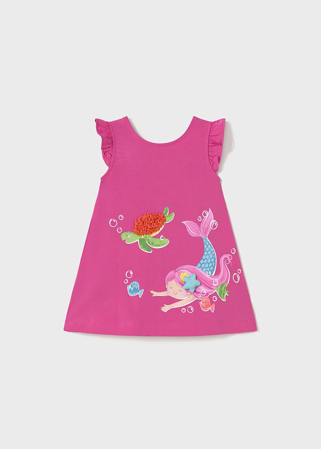 Vestido punto serigrafiado rosa MAYORAL
