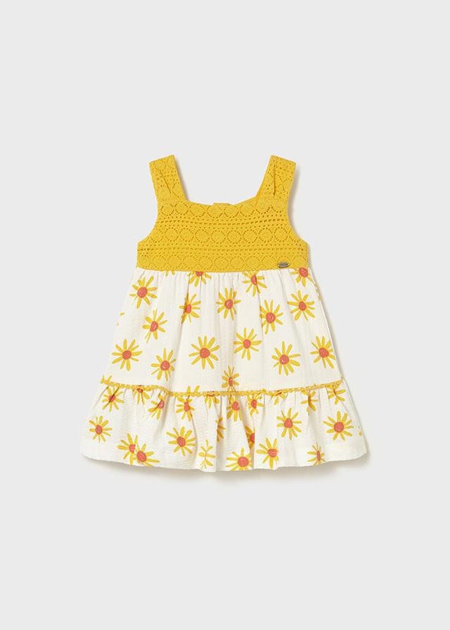 Vestido combinado guipur flores MAYORAL