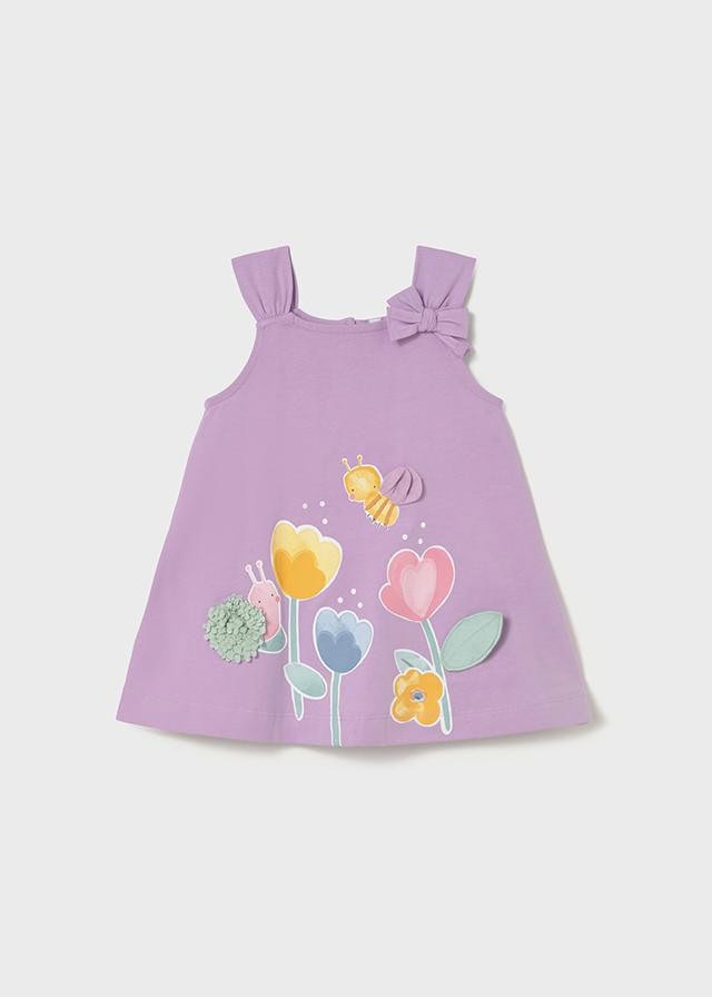Vestido graficas tulipanes lila MAYORAL