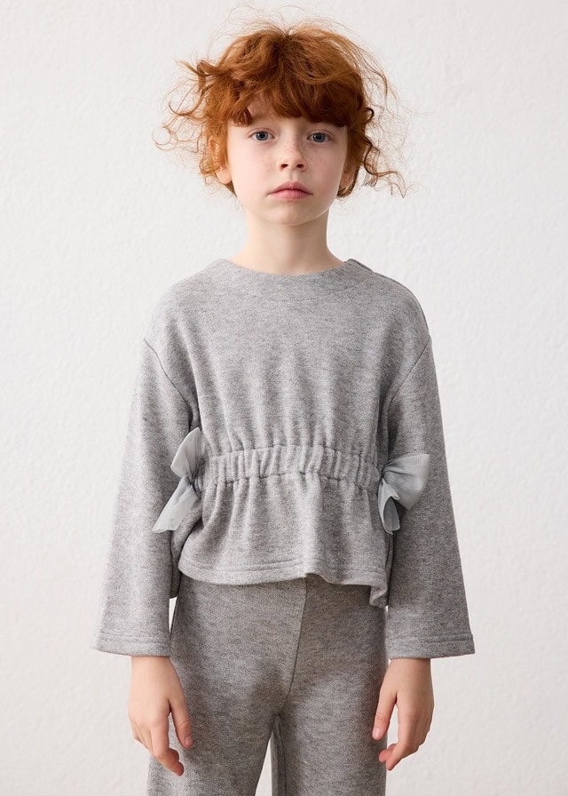 Conjunto moñas tricotosa Gris MAYORAL