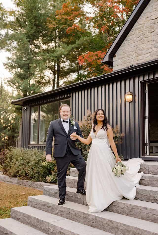 Golden hour wedding portraits at Thee Farm near Ottawa