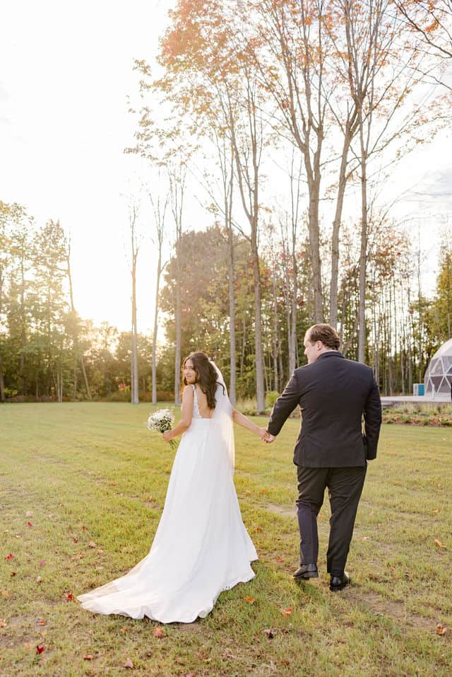 Wedding ceremony at Thee Farm wedding venue in Kemptville