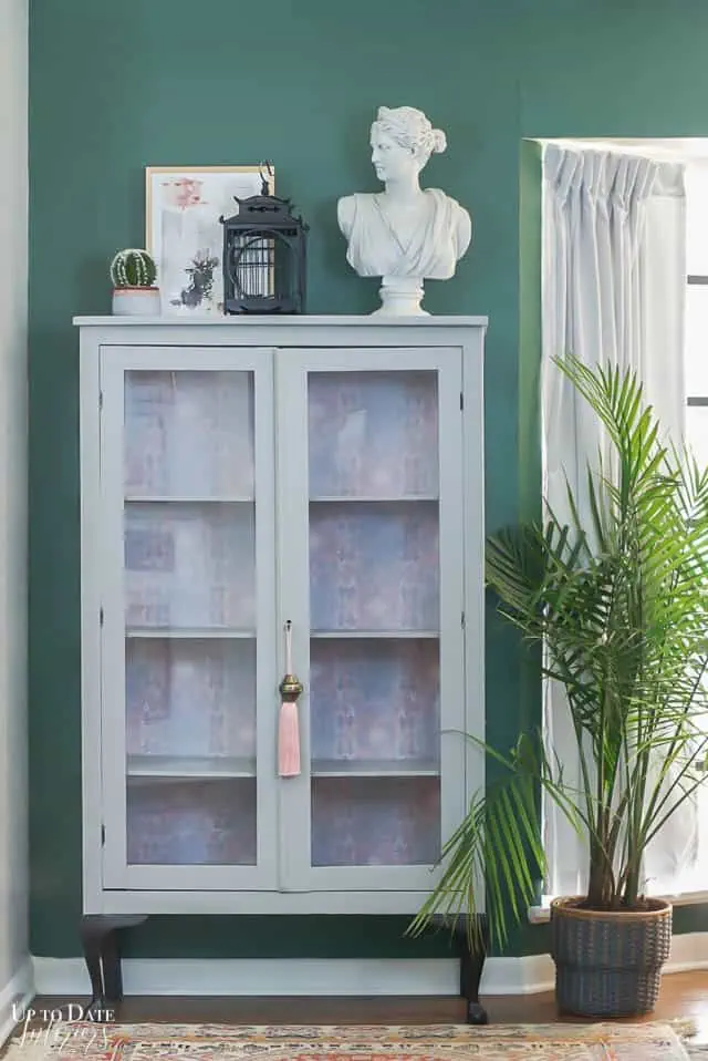Boho Glam Cabinet Makeover With Removable Wallpaper 7