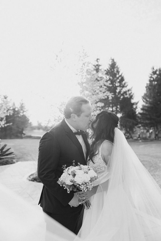 Couple's wedding portraits at Thee Farm near Ottawa