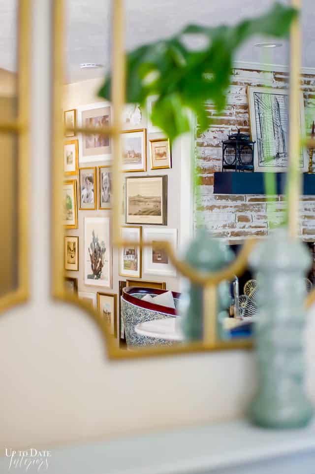 paint mirror frame gold and reflection of hallway gallery wall