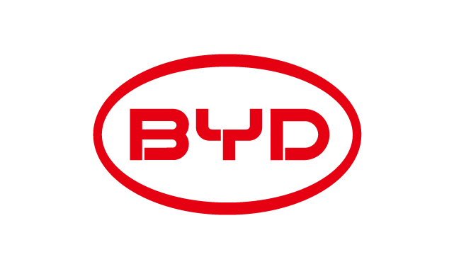 Das Logo des Unternehmens BYD.