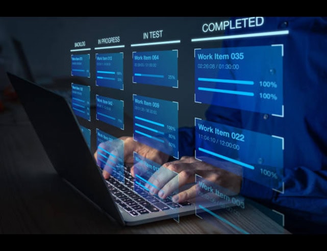 Custom software development and enterprise application solutions illustration