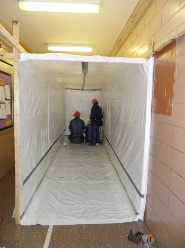 asbestos abatement setup