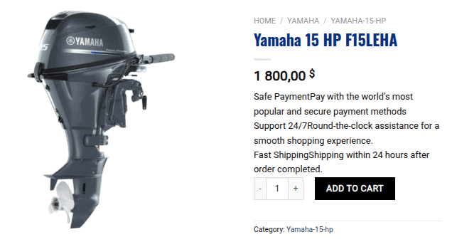 buy Yamaha 15 HP F15LEHA Outboard Motor Review and Benefits for Small Boats online