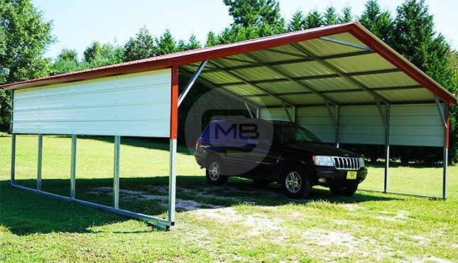 24x21 Vertical Roof Steel Carport | Steel Carport Kits
