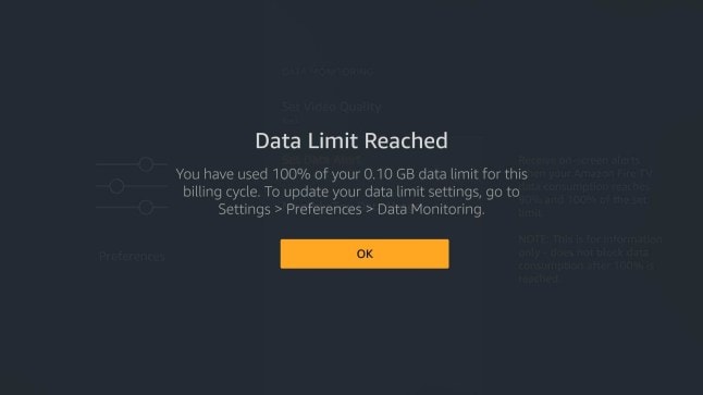 Amazon Fire Stick Data Cap