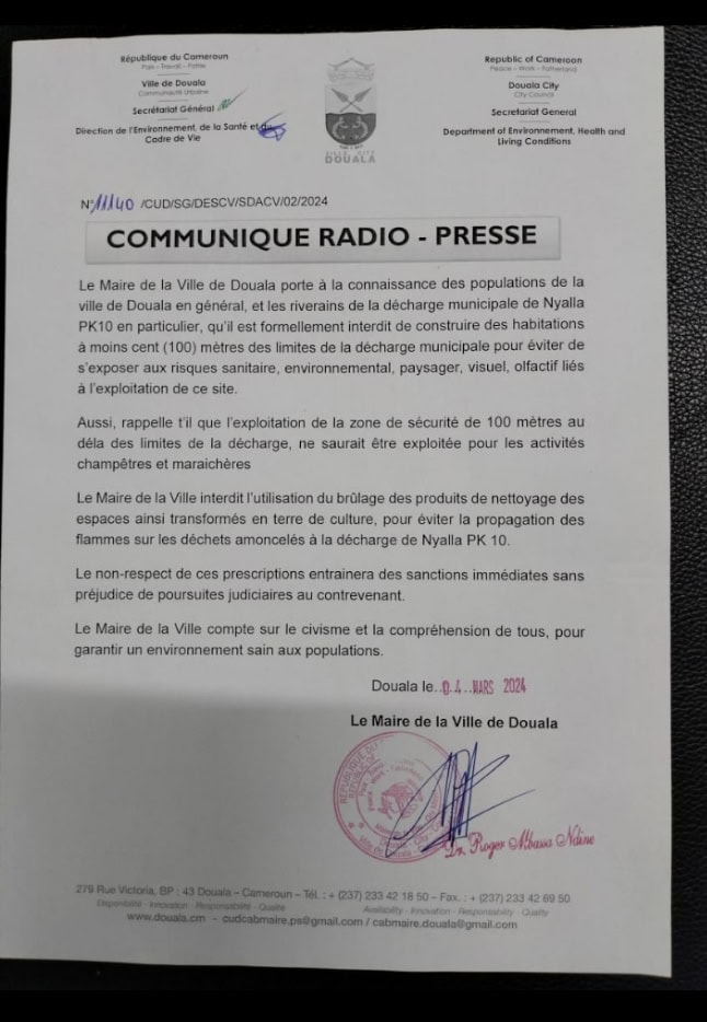 Communiqué radio presse
