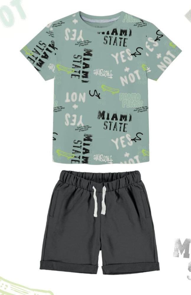 Conjunto niño letras verde agua Yatsi