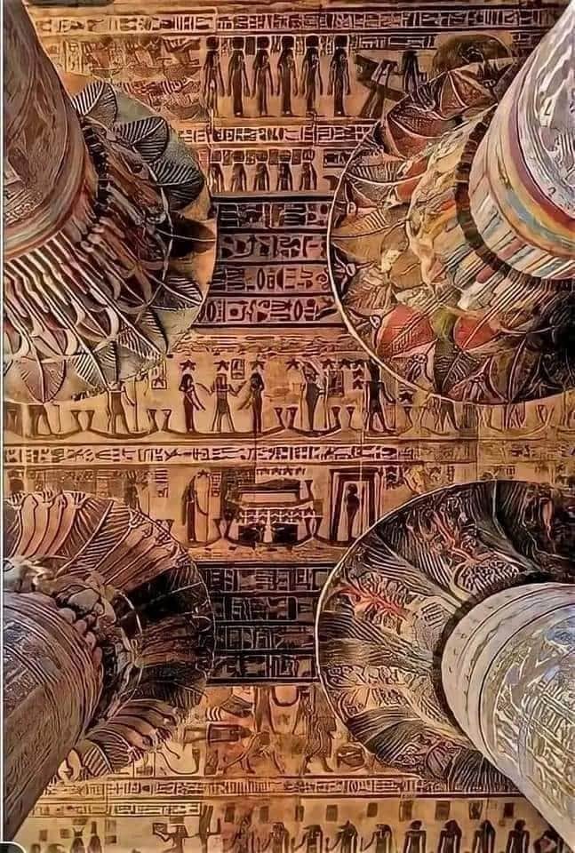 Ancient columns in the Temple of Esna