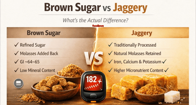Jaggery vs sugar vs brown sugar