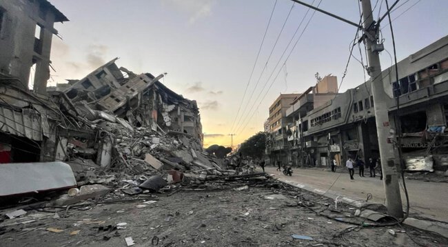 Destruction in Gaza following Israeli strike 