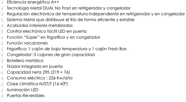 Etiqueta energética frigo combinado