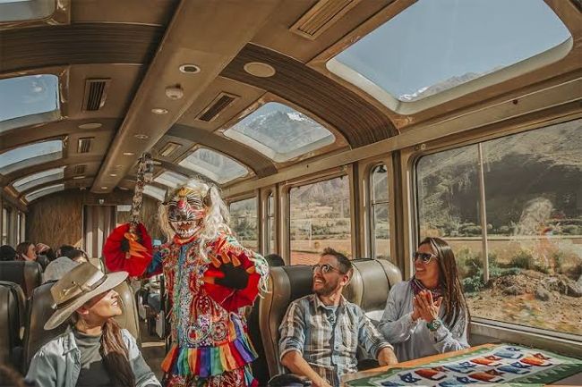 The Peru Rail Vistadome train to Machu Picchu.