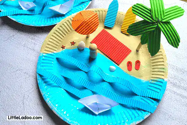 paper plate beach themed craft