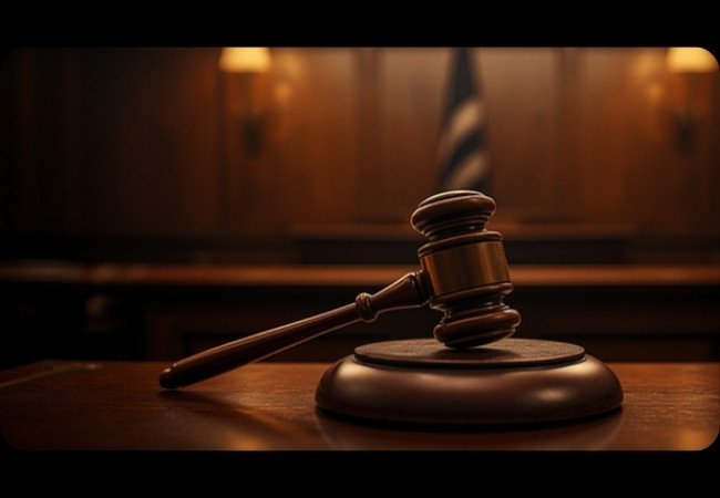 Mazo de juez en una sala de tribunal, nuevo Código Penal dominicano