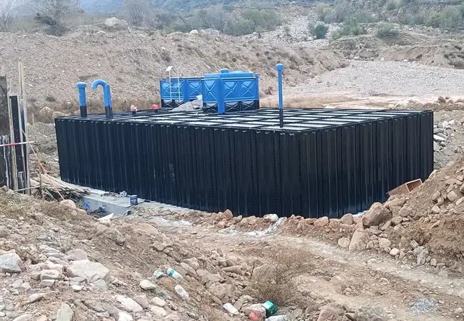 double sided rib reinforced water tank case pv power station