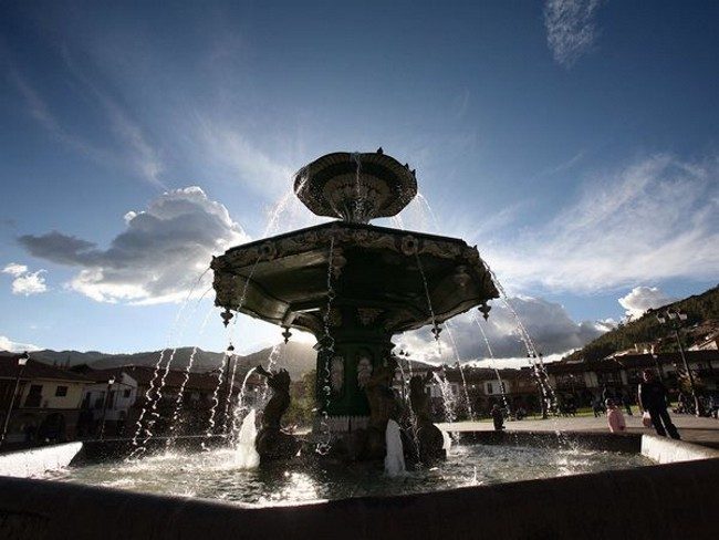 The main square in Cusco is simply lovely on a sunny day