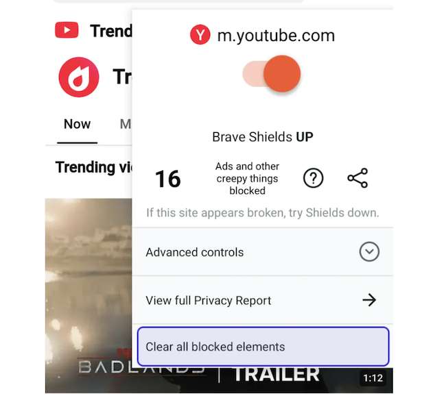 Blocking Website Elements on Brave Android App