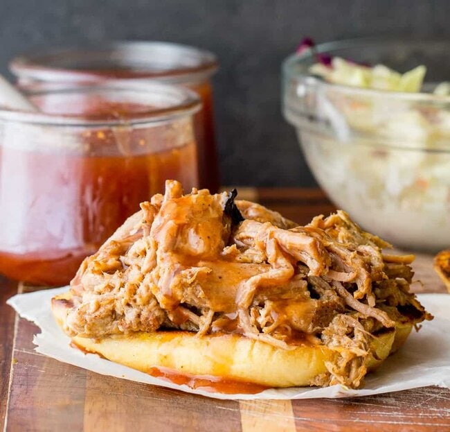 Open Faced Vinegar Based BBQ Sauce Sandwich