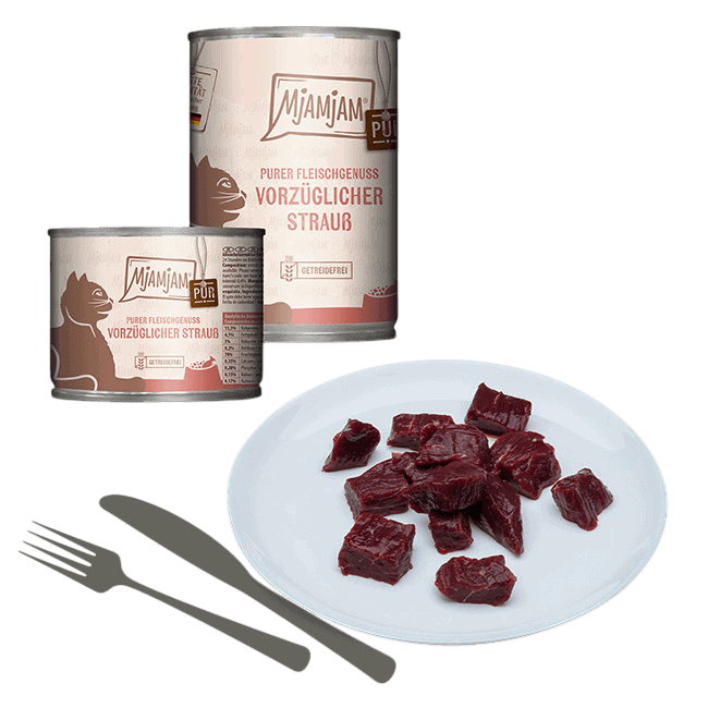 Pura Avestruz Paté MjAMjAM para gato