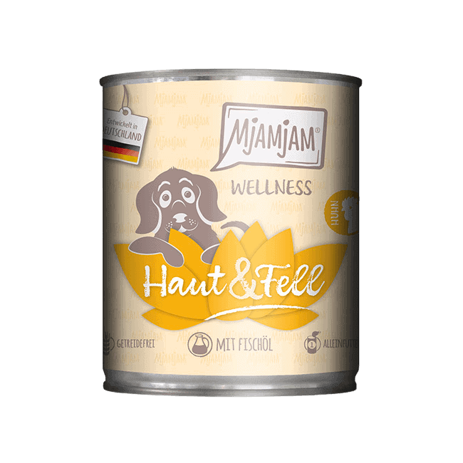 Pollo Piel y Pelo Wellness Paté MjAMjAM para perro