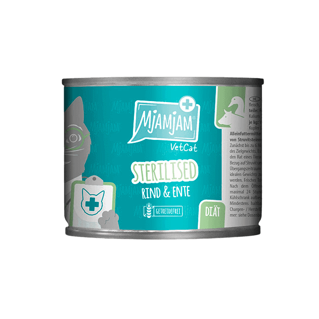 VetCat Ternera y Pato Esterilizado Control de Peso MjAMjAM para gato