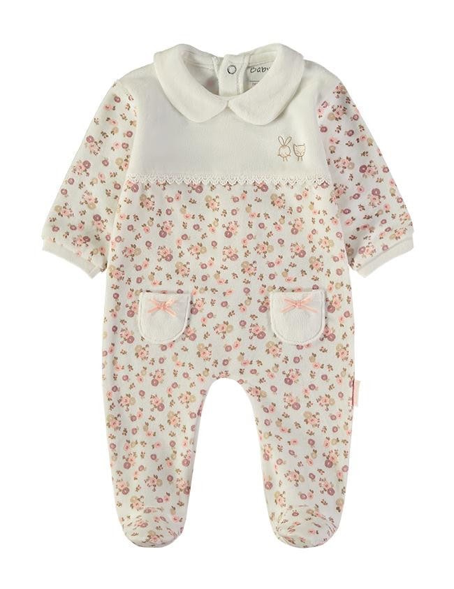 Pelele manga larga estampado flores BABYBOL