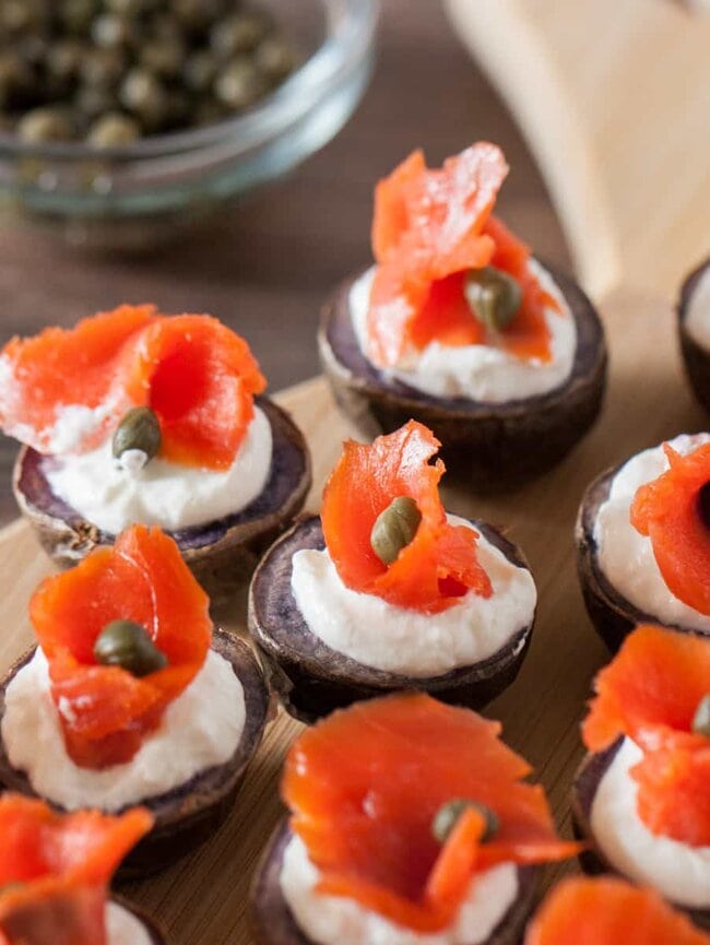 smoked salmon potato canape