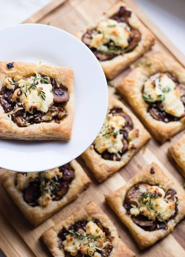 caramelized onion balsamic goat cheese mushroom tarts