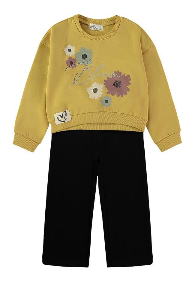 Cjto algodón pantalón negro sudadera mosta BABYBOL