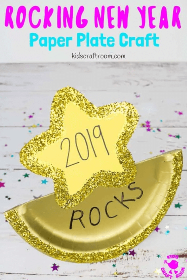 golden rocking paper plate craft