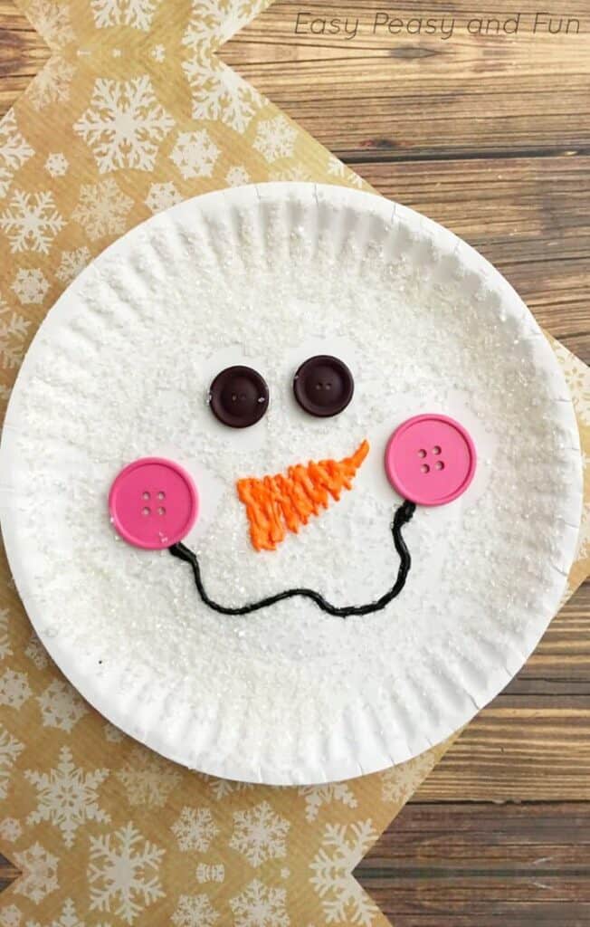 paper plate snowman