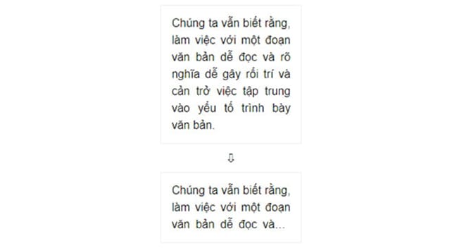 Giới hạn dòng hiển thị cho đoạn văn bản.