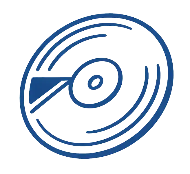 Modern Lumix Design logo in blauw, symbool voor creativiteit en innovatie.