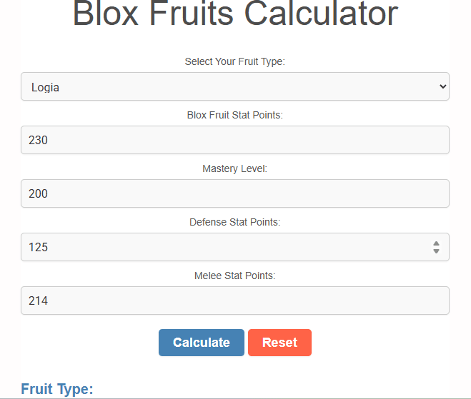 blox fruits calculator example image