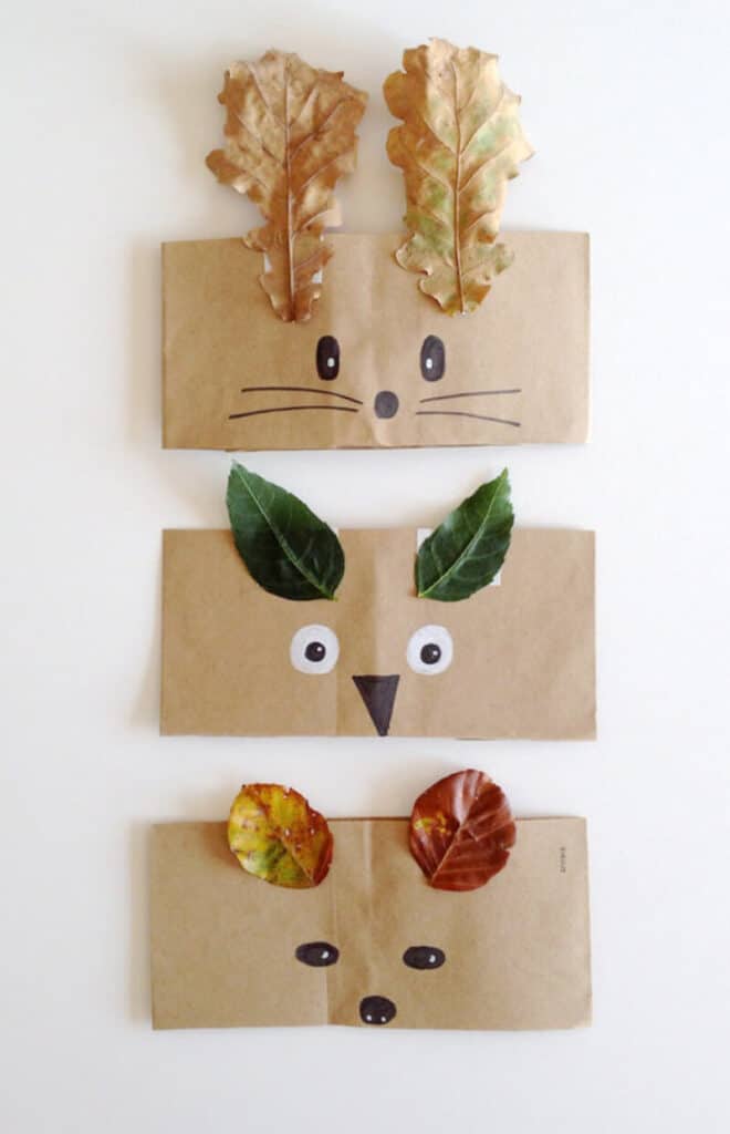 DIY paper crowns for kids made with leaves